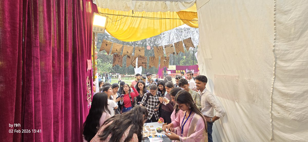 WBSC_BHU's tweet photo. Spring Carnival: Bahar-e-Basant 2.0, organized by the WBSC, celebrated student entrepreneurship and creativity with various stalls. Hon’ble VC Prof. Ajit Kumar Chaturvedi attended, with evaluations by Prof. Aruna Kumari, Prof. Madhu Tapadia, and Dr. Tarun Verma. https://t.co/mh7kvXdRtf
