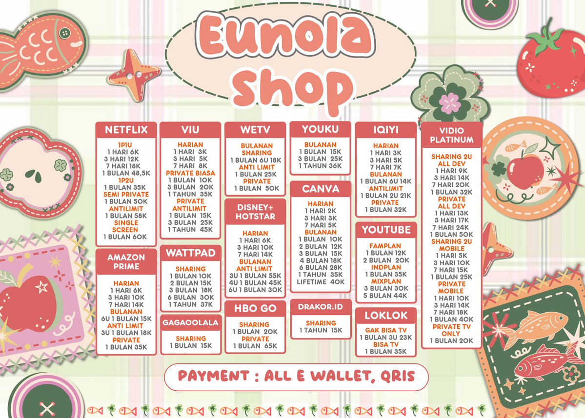 treishtk's tweet image. JUAL APLIKASI PREMIUM BERGARANSI! 

wa.me/6289519396042

WATTPAD
CANVA PRO
HBO GO
DRAKOR ID
GAGAOOLALA
LOKLOK
WETV
IQIYI
AMAZONE PRIME
VIDIO PLATINUM
VIU
YOUTUBE 
NETFLIX
DISNEY HOTSTAR

🎀 #zonajajan  #zonauang
Mempelajari