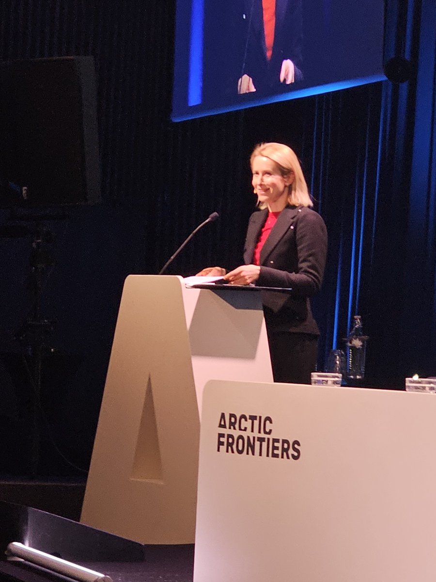 UiT_DagRune's tweet photo. - The world has changed, High Representative of EU for Foreign Affairs and Security Policy @kajakallas, says and point to the Arctic. 
EU prepare a new policy for the Arctic. Input from Arctic states and institution important as well as based on knowledge. #ScienceAdvice https://t.co/PYGELyEkQD