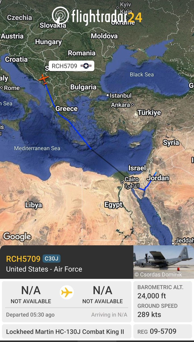 sipjack1776's tweet photo. HC-130J Combat King II ๐บ๐ฒ
#AE4BE2/09-5709/RCH5709
Tracking NW out of Muwaffaq Salti.
@Borrowed7Time https://t.co/bQLup7aQ4b