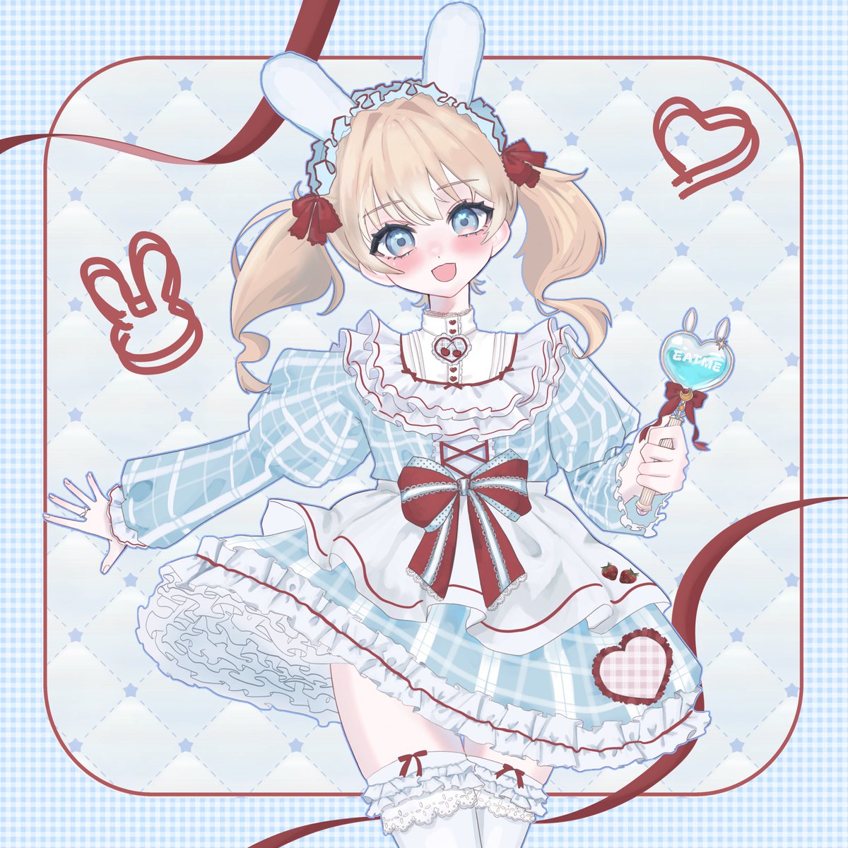 #ツインテールの日2026 

フリルたっぷりでお気に入りのイラスト🩵❤️