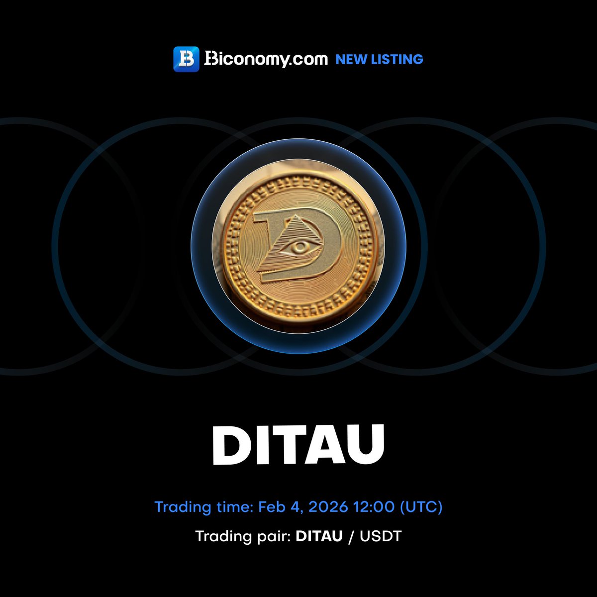 🚀NEW LISTING🔥 $DITAU

We are excited to announce that @DitGold will be listed on <a href="/BiconomyCom/">Biconomy.com</a>! The #DITAU / #USDT spot trading pair will be available on Feb 4, 2026, 12:00 (UTC)🔥

About #DitGold：
"DitGold is built on the core thesis that data is not merely “the new oil” but