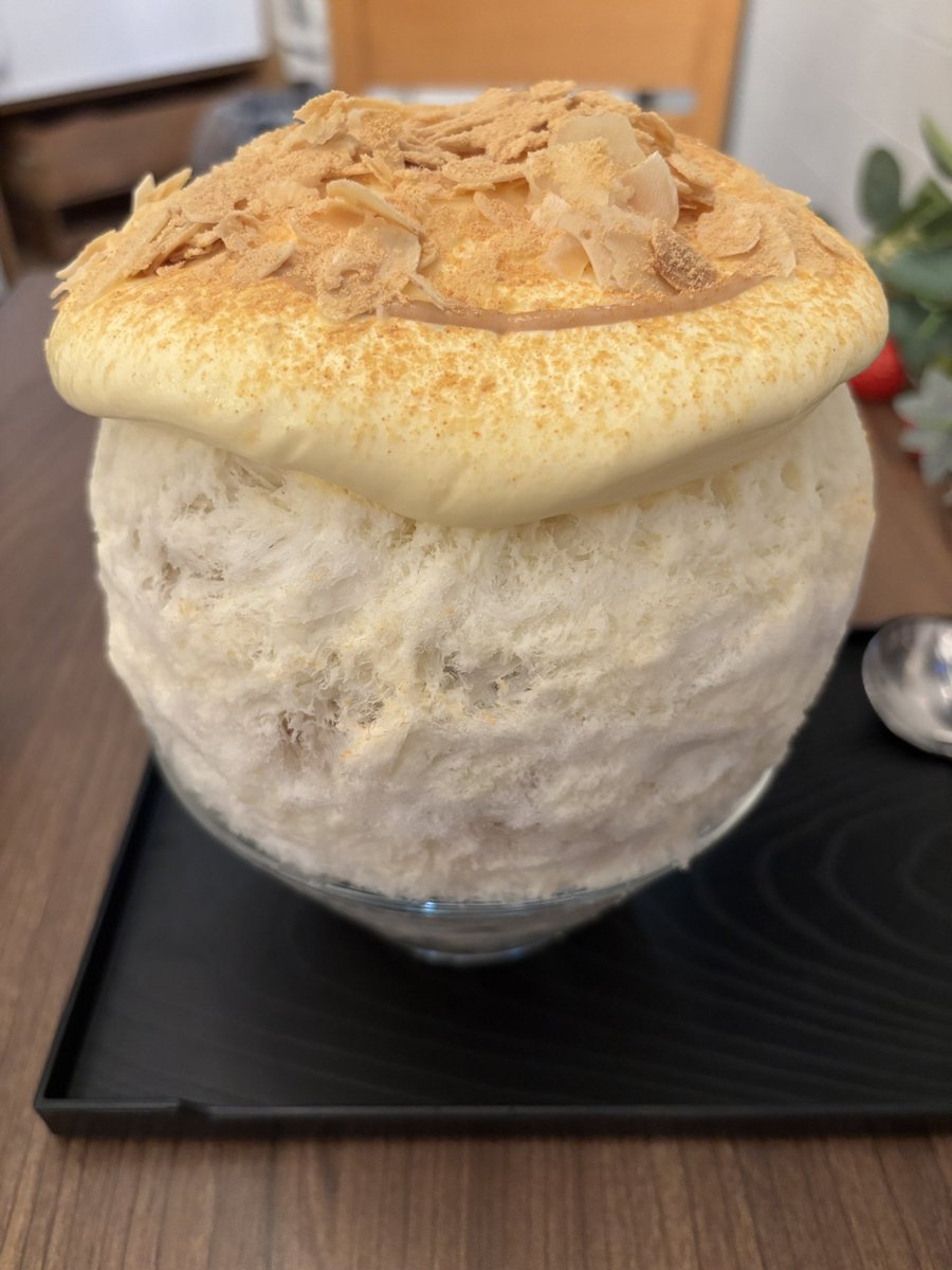 mi_FRDC's tweet image. 🍧福福和風ぷりん
📍サカノウエカフェ
最終日に滑り込み！どうしても食べたかったから食べれてよかった🤤上にかかってるカスタードエスプーマが本当に美味しい😋下に入ってるカラメルジュレがちょっと苦くて甘いだけじゃないかき氷なのがめっちゃ良かった🙆‍♀️🫶