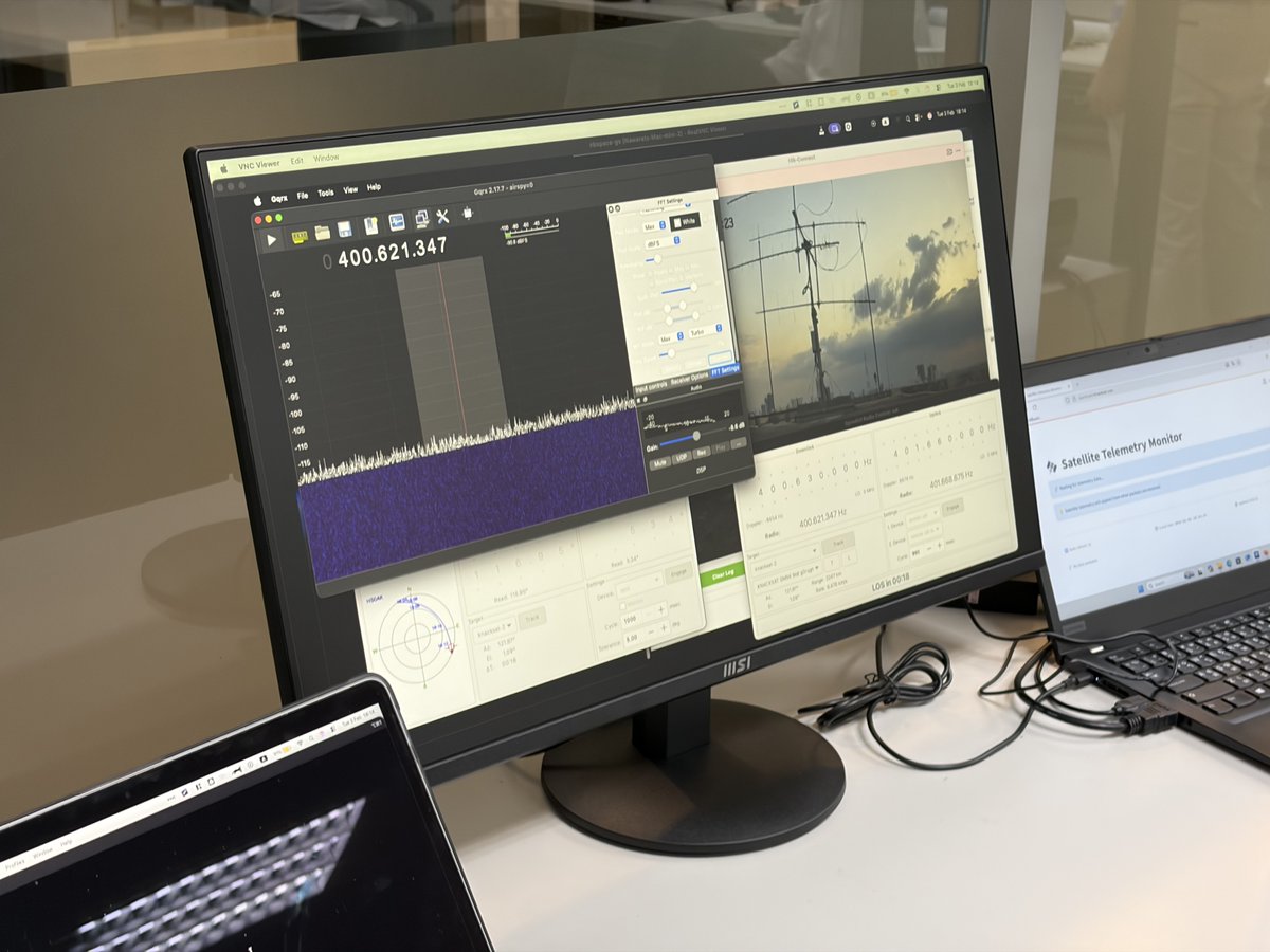 So… the first orbit of KnackSat-2 is still silent. We tracked the International Space Station at a maximum elevation of 26 degrees. The engineering team told me there are some constraints related to the battery, as the satellite has been in orbital sunrise for the past few
