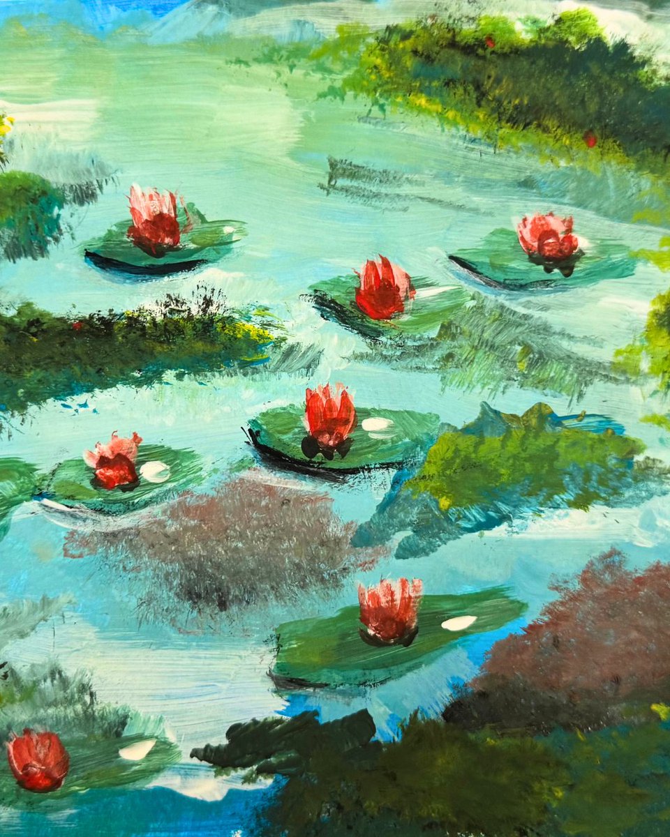 Y8 went out of their comfort zone to paint in the style of Monet using acrylic paint. Instead of sketching out the idea first, they went straight to building layers with paint. They've all succeeded in creating a beautiful landscape. Well done!

#year8art #monet #fearnhillschool