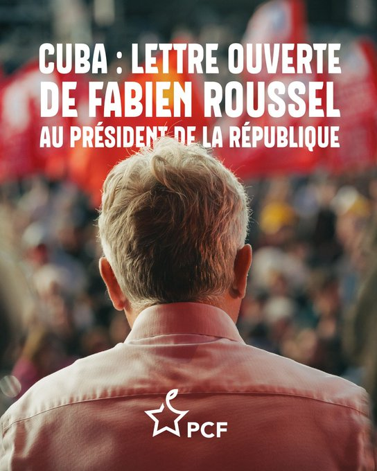 EmbaCubaFrancia's tweet photo. 🇨🇺 Fabien Roussel/Sec. Nacional @PCF solicitó al presidente de #Francia actuar sin demora para impedir un cerco petrolero de Estados Unidos 🆚Cuba

🇫🇷@Fabien_Roussel a demandé au président français d'agir sans délai pour empêcher un blocus pétrolier des États-Unis contre #Cuba⤵️ https://t.co/EjUsq1irnO