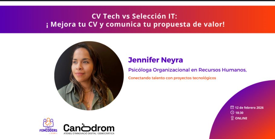FemCodersClub's tweet photo. Enviar CVs y no recibir respuesta no es mala suerte.
Es ATS, estructura y mensaje. Y se puede aprender.

📅 12/02 · Evento online
🎯 CV Tech vs Selección IT

 https://t.co/GgEXnjcGX7

#CarreraTech #SelecciónIT #FemCodersClub https://t.co/l7TNX0xazB