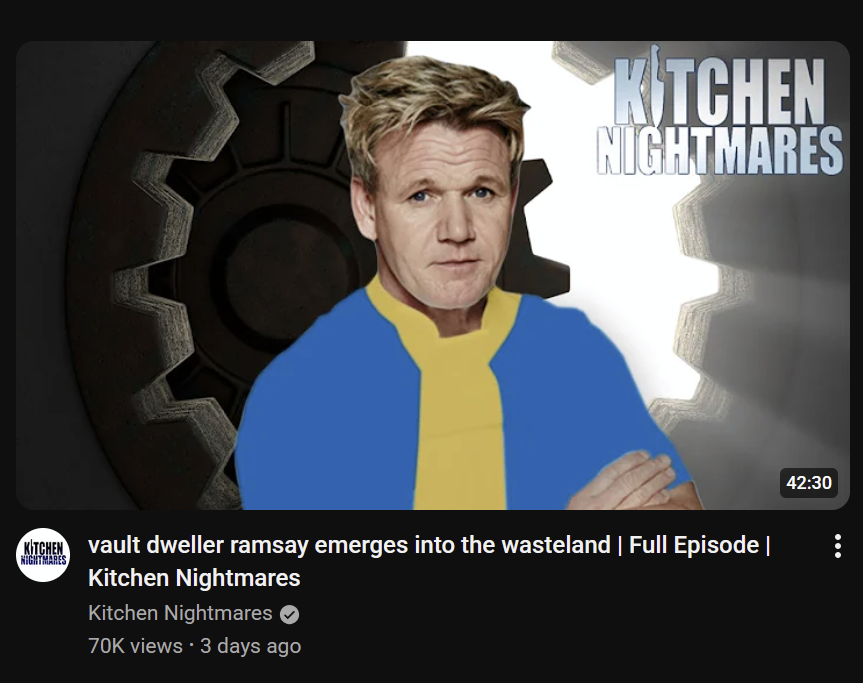 The Kitchen Nightmares YouTube channel is always a gem