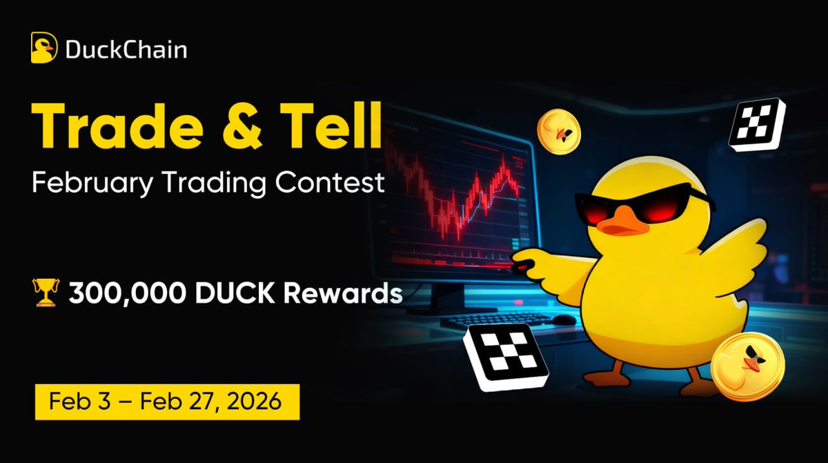 🦆 DuckChain February Trading Contest - Trade &amp; Tell

A community-driven trading challenge focused on real trading, real records, and long-term participation.

🏆 Rewards: 300,000 DUCK total prize pool
📅 Campaign Period: Feb 3 – Feb 27, 2026

🔄 How to Participate
• Trade DUCK