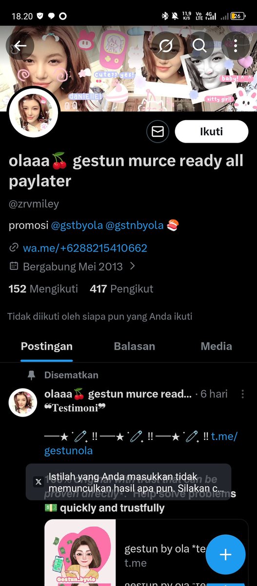 flocras's tweet image. PENIPU GESTUN!!! 
aku lagi benerr bener butuh uang nya tapi kamu tega ya ORANG GILA #zonauang