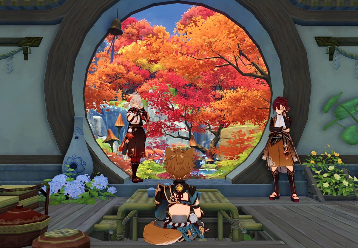 churulllust's tweet photo. 🌸•🍃•━━━━━━━

　　　　四季彩

━━━━━━━━•🍁•❄️

同じエリアで植物を変えて季節を変えてみました
一年かけてやっと四季が揃いました

#塵歌壺 #Sereniteapot https://t.co/Yn2ph7CSzD