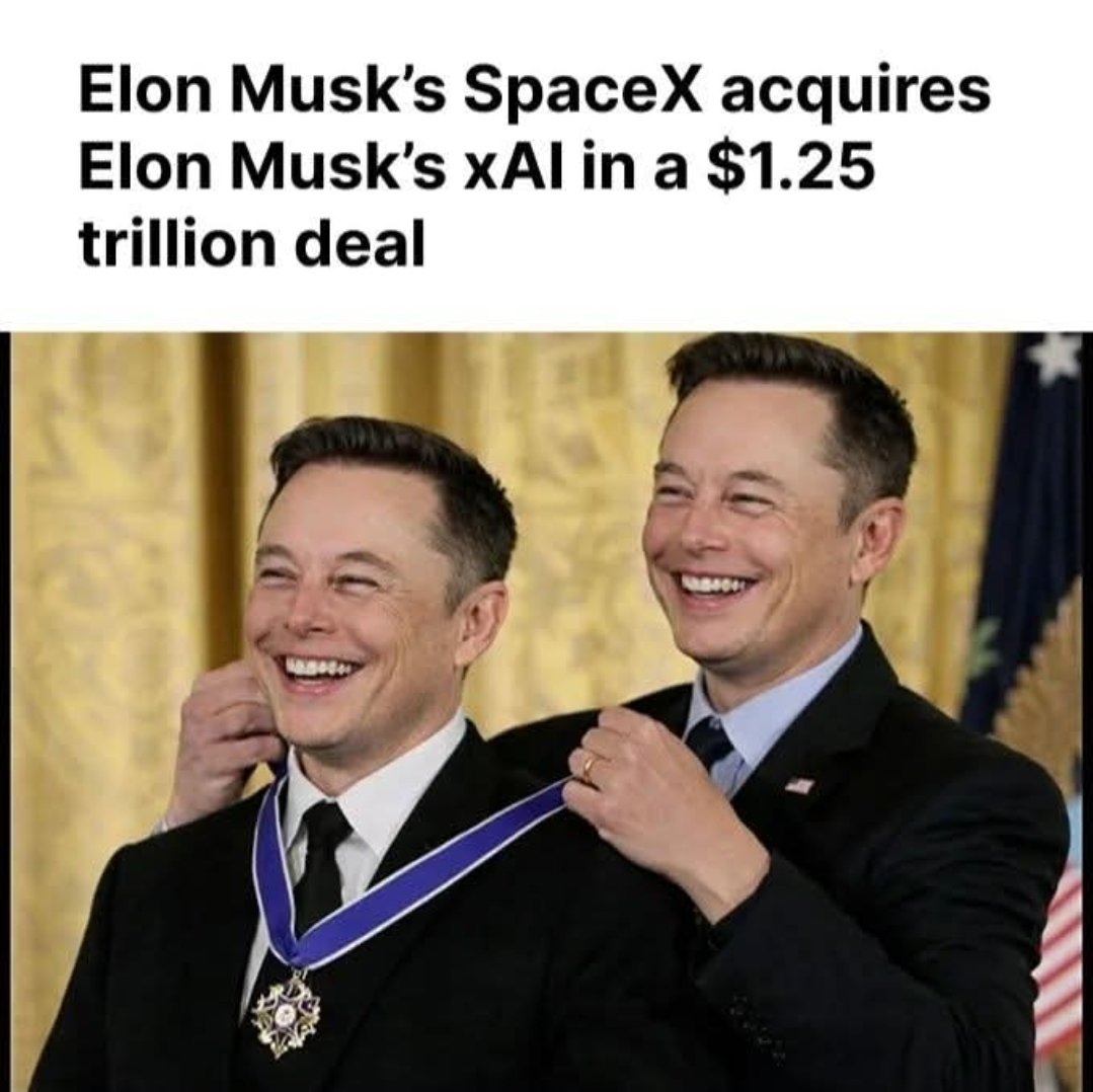 AbouElLeil10452's tweet photo. xAI bought X 
SpaceX bought xAI
Elon is building the ecosystem... https://t.co/u3viHg4tZk