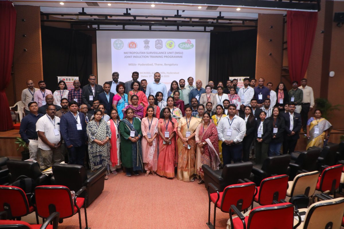 GHMCOnline's tweet image. GHMC Hosts 3 Day Joint Induction Training to Strengthen Urban Disease Surveillance !!

The Greater Hyderabad Municipal Corporation (#GHMC) has commenced a three-day Joint Induction Training Programme for Metropolitan Surveillance Unit (#MSU ) staff from Hyderabad, Bengaluru and