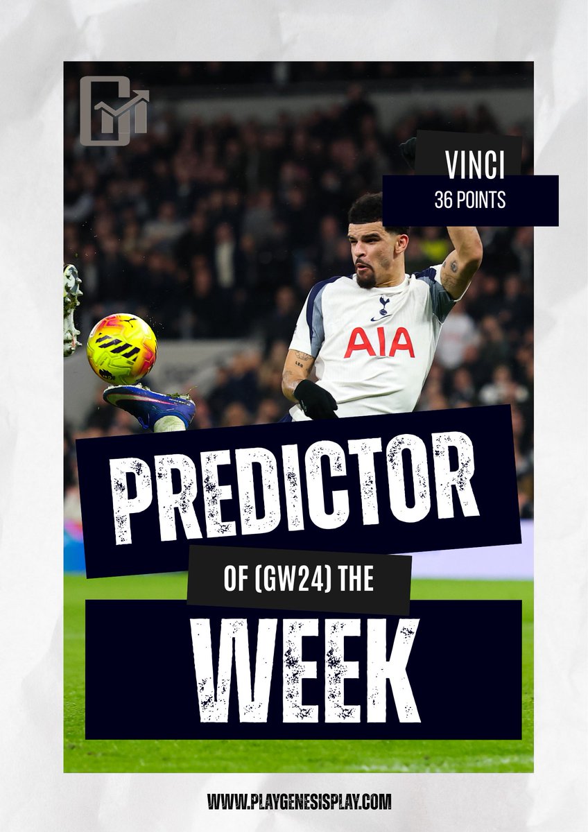 playGenesisPlay's tweet photo. Our Predictor for gameweek 24 📈

@CFC__Dhave with 36 classic points 🙂

Join us now on our Free-to-play Predictor game 

🔗 Link in Bio 

#playgenesisplay #GenesisPlay #fpl #GW24 #GW25 #arsenal #chelsea https://t.co/SYUd8bNgwF