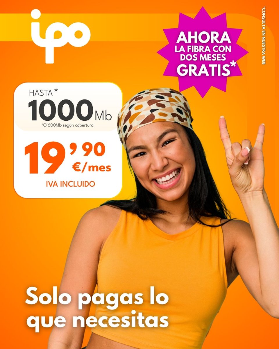 Más velocidad, menos gasto
Disfruta de fibra hasta 1000Mb desde 19,90 €/mes (IVA incluido)

Y ahora, ¡2 meses GRATIS!*
Solo pagas lo que necesitas, sin líos ni sorpresas

📞 Llámanos gratis al 900 899 990 
🌐 redipo.es

#movil #INTERNET #telefonia #FibraOpticaHogar