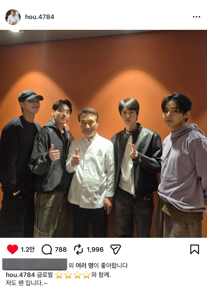 후덕죽 세프님 인스타그램

👨🏻‍🍳 글로벌 ⭐️⭐️⭐️⭐️와 함께.
저도 팬입니다.~