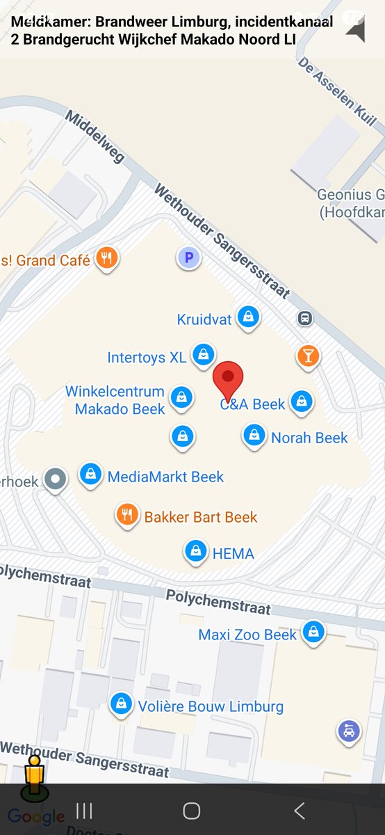 Brandgerucht in Winkelcentrum Makado Noord