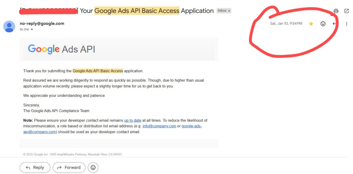 imakxh's tweet photo. Hello @GoogleAds @googledevs 
I’ve submitted the Google Ads API Basic Access Application twice (10 Jan &amp; 28 Jan 2026) but haven’t heard back yet.
Has anyone faced something similar or knows how long the review usually takes?
Thank You https://t.co/ioKQy3KVSx