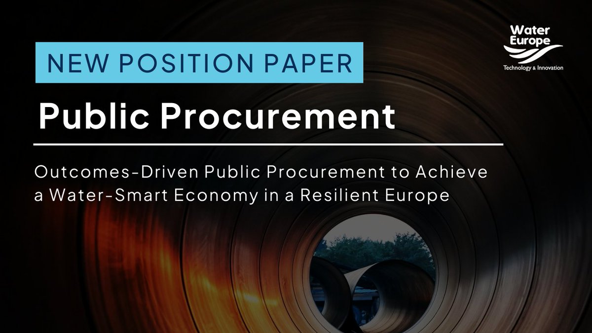 📢New Position Paper!

🔄Water Europe is urging a shift in Public Procurement: from cost-driven to outcome-focused strategies that drive #innovation, #sustainability &amp; #WaterEfficiency. 

⚠14% of #EU GDP can fuel a #WaterSmartSociety.

📥Download: watereurope.eu/wp-content/upl…