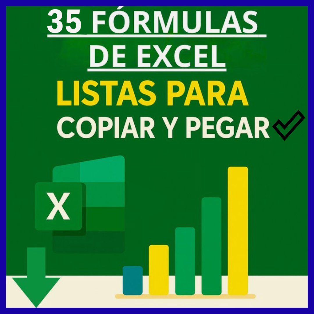 ¿Quieres dominar Excel desde lo básico en minutos?: Estas fórmulas te salvan el día, la semana y el mes.

Te dejo 35 Fórmulas Básicas de Excel que todos debieran saber... Listas para COPIAR y PEGAR en tu Hoja de Cálculo 🧵⬇️