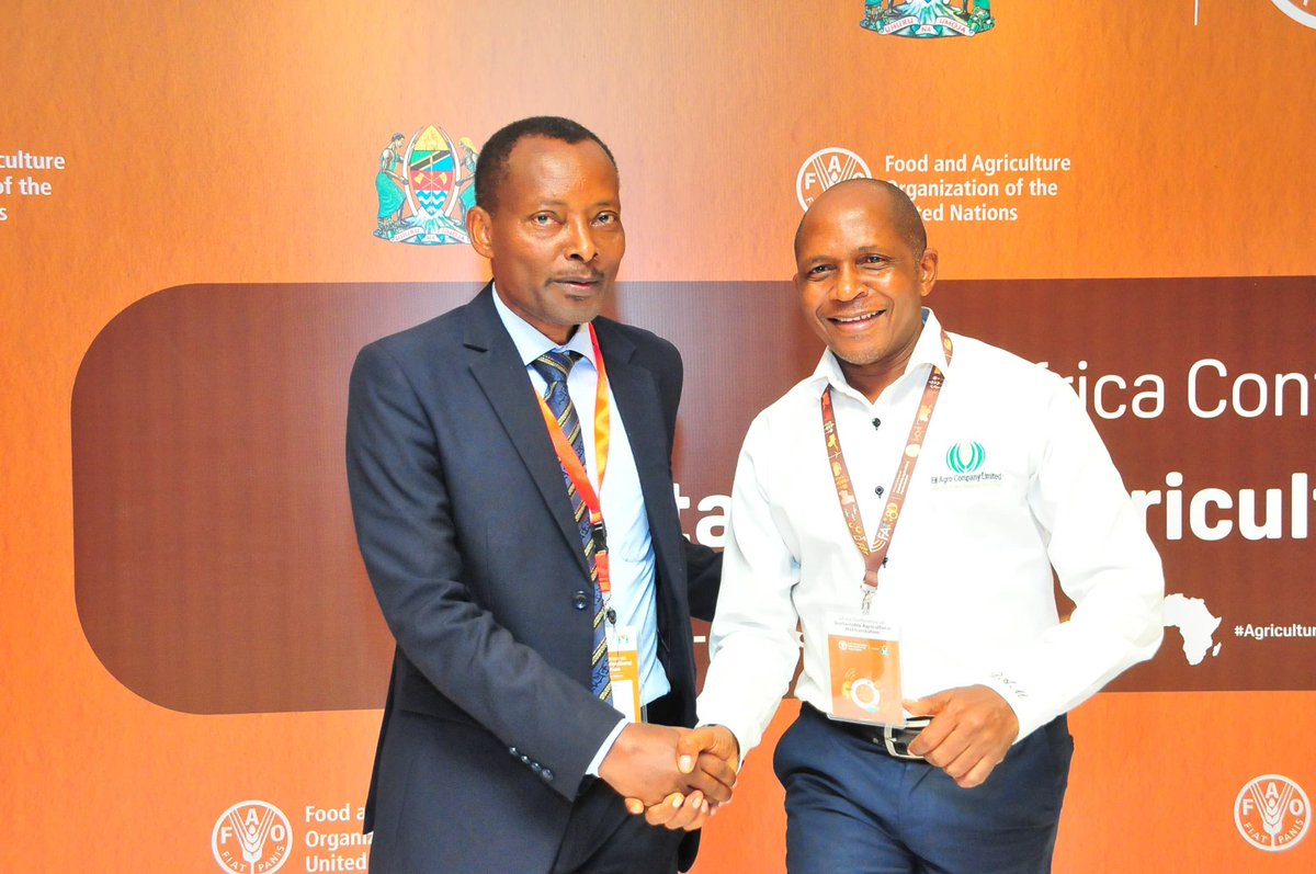 Dronlytics's tweet photo. Productive conversations at the African Conference on Sustainable Agricultural Mechanisation. Adam met with the Director General of the Tanzania Agriculture Research Institute to explore future partnership opportunities with Dronlytics.

#SustainableDevelopment #Africa #AgriTech https://t.co/Grays6b9Nn