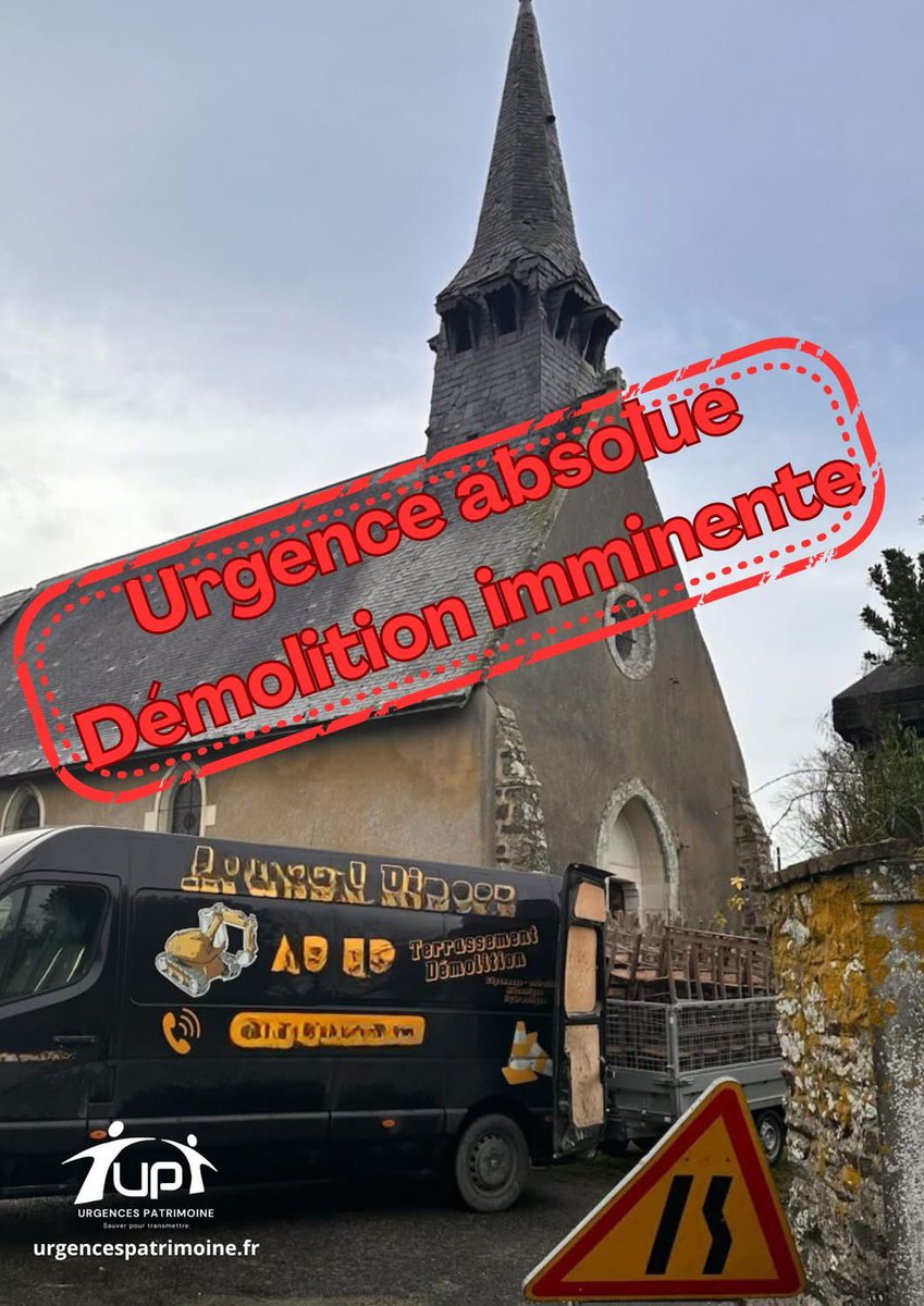 Diane_Lagrange's tweet image. Urgent ‼️ 🚨 de @UPatrimoine sur Facebook :

Nous avons été prévenus hier soir. 

Ce matin à 9 heures le maire de Quelaines Saint-Gault a fait sonner les cloches de l'église l'église Saint-Gault une dernière fois, lors d'une "cérémonie d'hommage".

Dans quelques heures, ou…