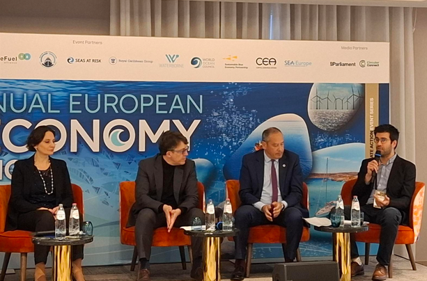 OceanaEurope's tweet photo. Oceana was delighted to speak today at the 3rd #BlueEconomy conference in Brussels 🌊 to share views on the upcoming #OceanAct and the importance of making ocean health a central objective to drive effective policy change. https://t.co/WTv2fMwo42