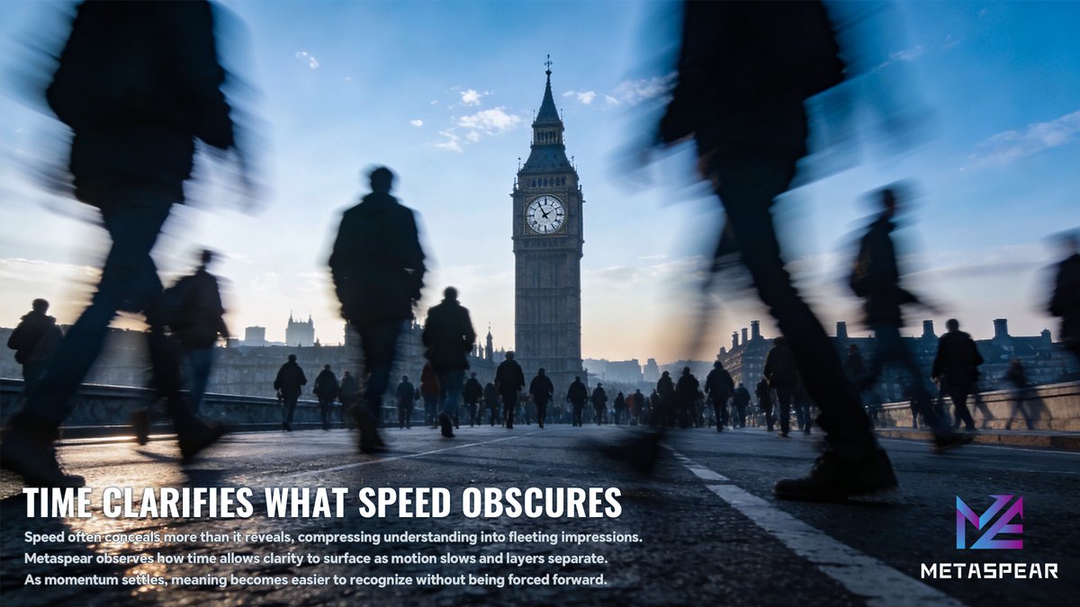 METASPEAR_'s tweet image. ⏳ Speed can obscure what time reveals.
🌐 At Metaspear, patience allows clarity to surface naturally.
🧭 What was unclear in haste becomes readable with distance.

#Metaspear #TimeReveals #ClarityOverTime #LongViewThinking