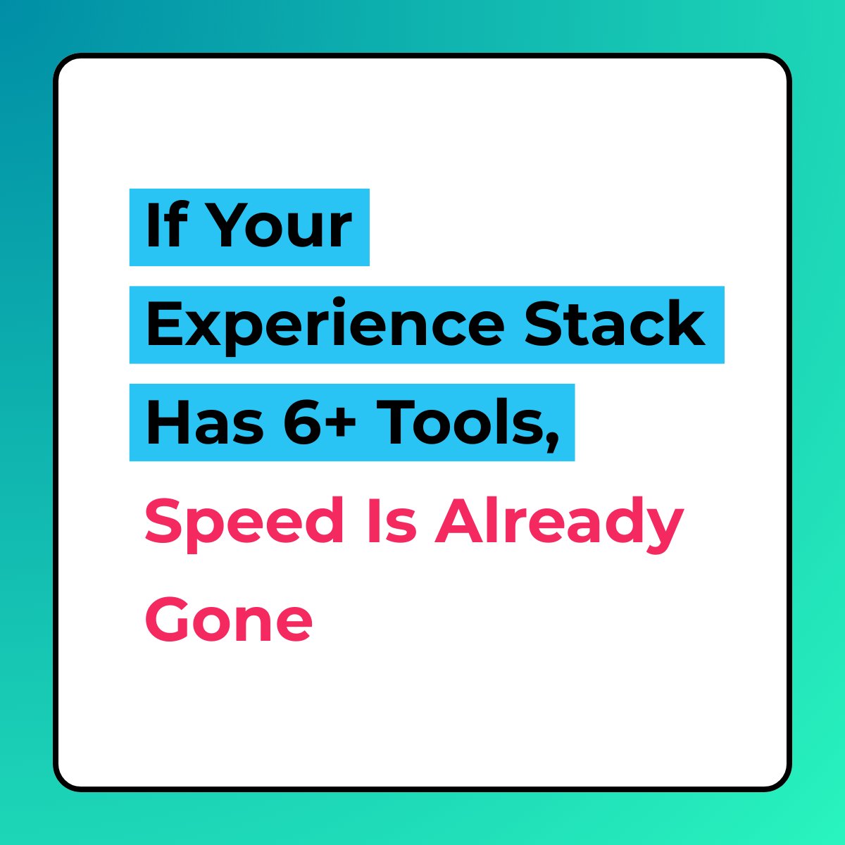 Fastr_DXP's tweet photo. If your experience stack needs six tools to ship one change, you’ve already normalized delay.
👉 Run the checklist, your faster competitors already have
https://t.co/SSCPba05h1 

#EnterpriseEcommerce #DigitalExperience #ExperienceVelocity #FrontendPerformance #CommerceExecution https://t.co/FcNcy3X2Ef