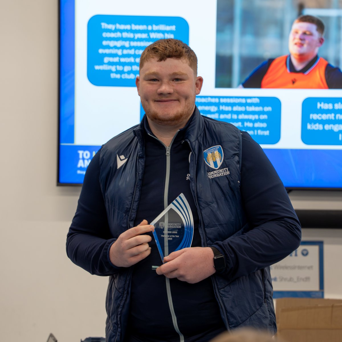 ColU_CF's tweet photo. 🏆 PERFORMER OF THE YEAR

A huge congratulations to Cam, who has been voted by his colleagues as Colchester United Community Foundation's Performer of the Year for 2025.

Join us in congratulating Cam in the comments below!👏👇 

#ColU #WeAreUnited https://t.co/hkdp2rcSkL