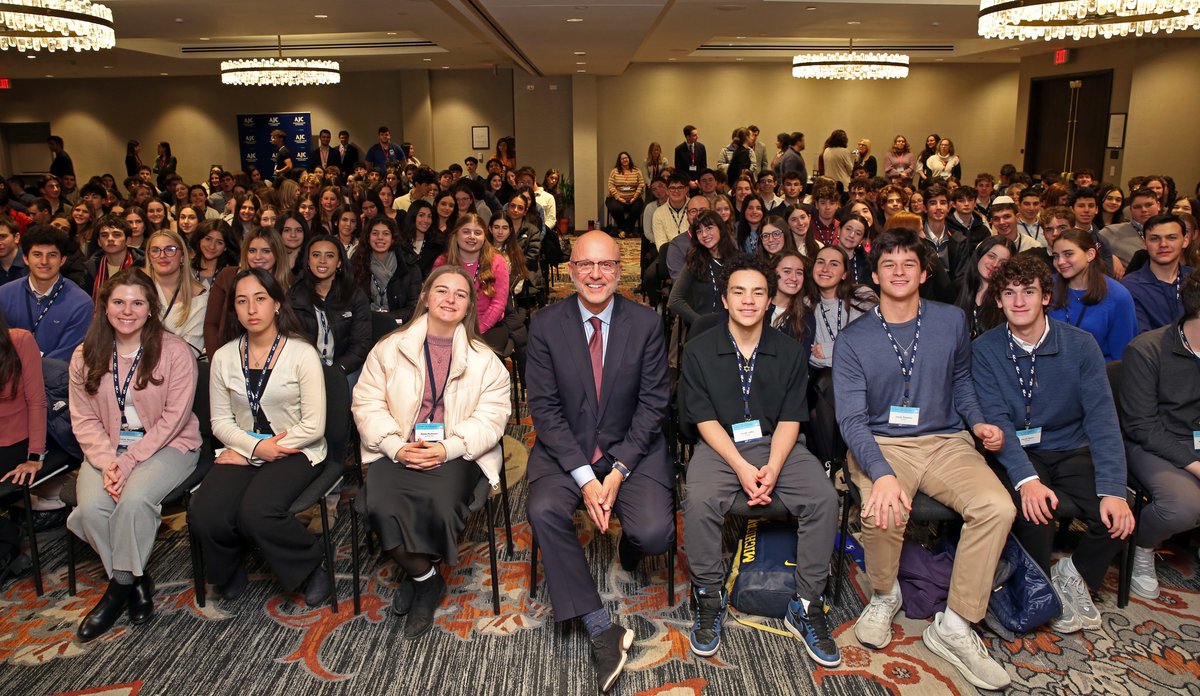 AJCCEO's tweet photo. This amazing group of young Jews makes up the single largest Leaders for Tomorrow (LFT) summit we’ve ever had!

It’s incredibly inspiring to see the next generation of Jewish Americans so engaged in protecting our community and fighting for a better future for Jews and for the Jewish State.

Speaking with them is always a highlight of my year and I’m so grateful that @AJCGlobal can host them here in Washington.