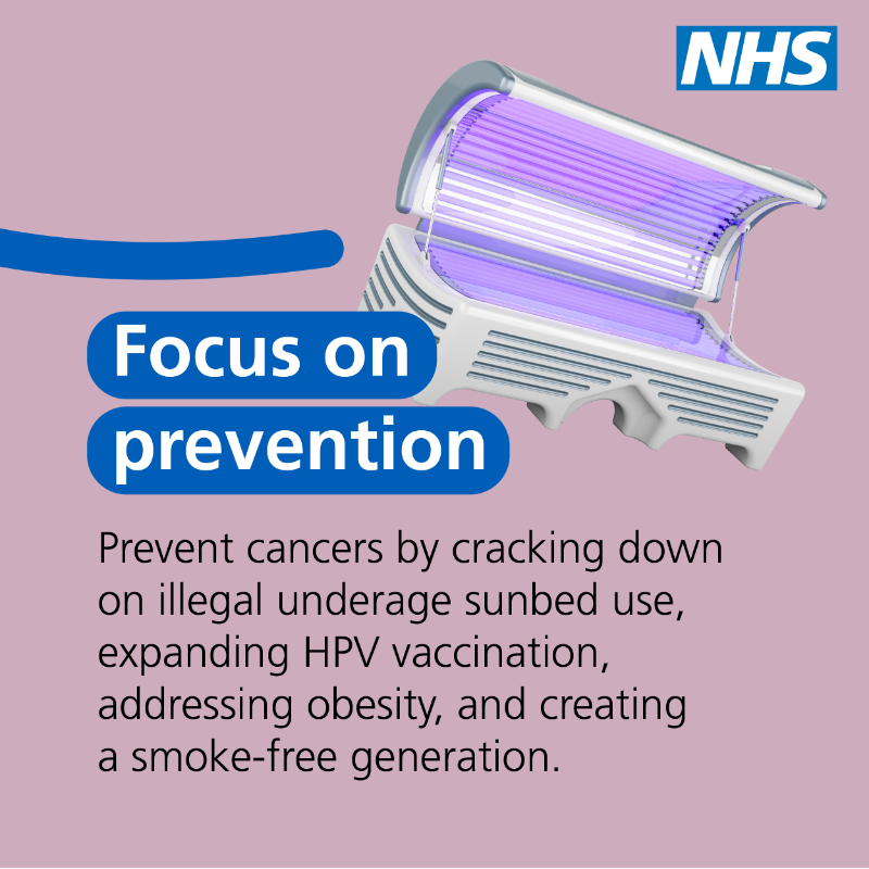 NHSEngland's tweet photo. The National Cancer Plan will make England a world leader in cancer survival, bringing the latest treatments and technology to NHS cancer care. 

Here's what the National Cancer Plan will do ⬇️