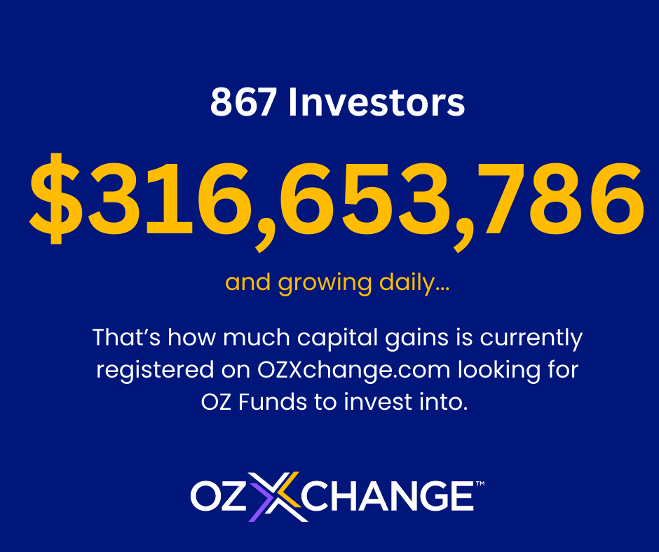OZPros's tweet photo. 867 Investors with Capital Gains. 
$316M+ in registered Capital Gains.
$48M registered non-Capital Gains.  
40 Different Funds.

OZXchange is growing daily and impacting Opportunity Zones. If you have capital gains or a fund you want listed visit https://t.co/kQRehB0as6 https://t.co/sULYCH9itI