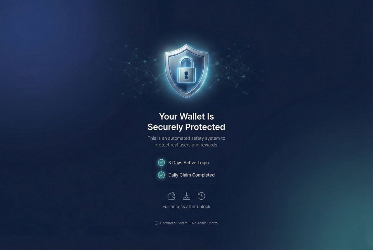 Toantofficial's tweet photo. 🔒 Your Wallet Is Temporarily Protected

Your wallet has been securely locked by system design —
not because of risk, but to ensure long-term safety and fair rewards for real users.
At TOANT, we prioritize stability, security, and genuine participation. https://t.co/CE2DUZZLEb