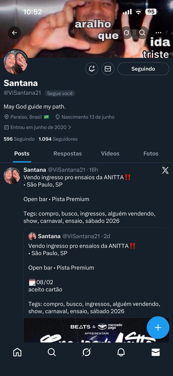 fuckgfd94's tweet photo. Golpista! Nao caiam, recebe o dinheiro e nao manda o ingresso. 

Anitta | Ensaios | Compro | Vendo | Ingressos https://t.co/rxN6Kdr3oC