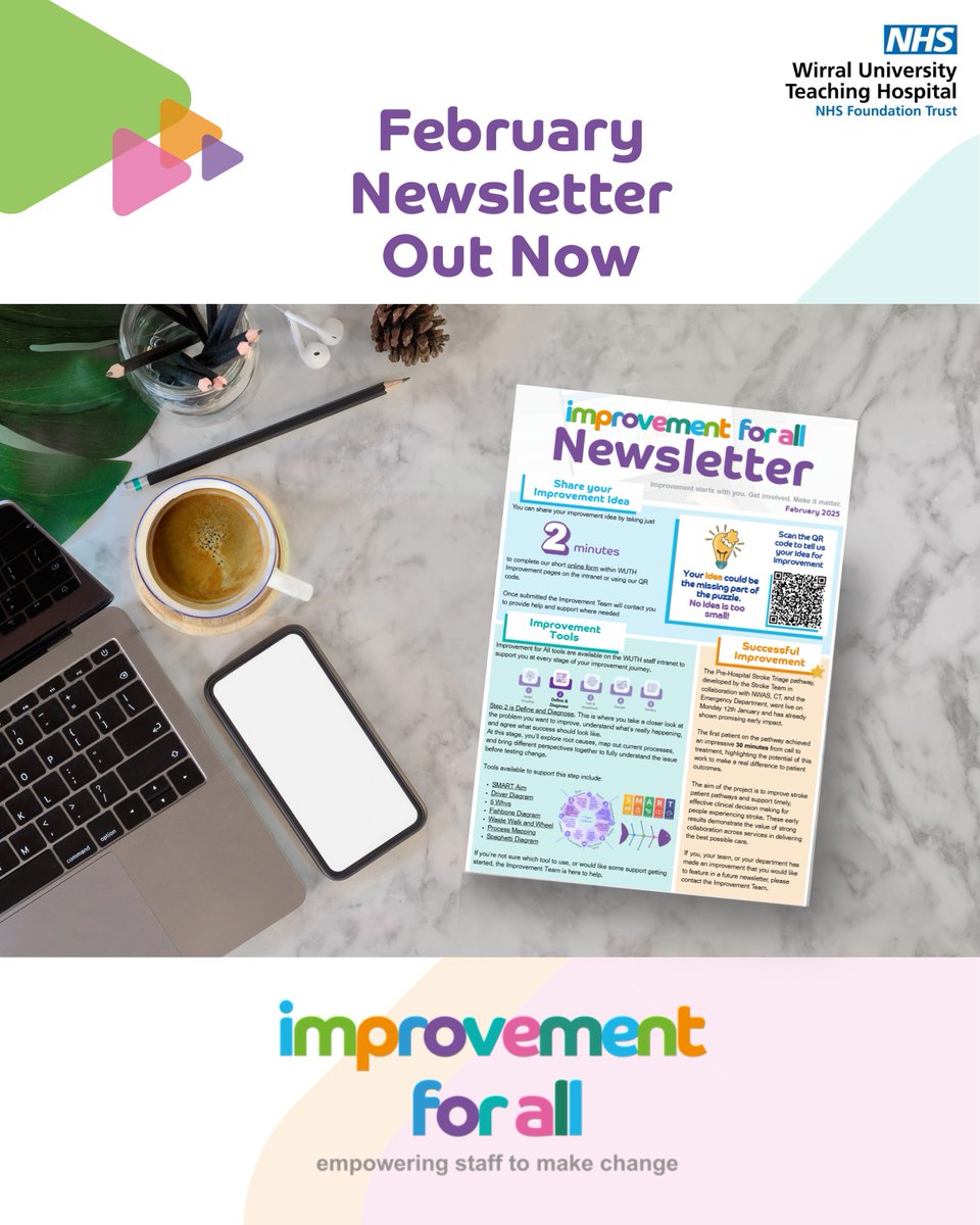 WUTHImprovement's tweet photo. Our latest Improvement Newsletter is out now 📰
See how colleagues across WUTH are turning ideas into action, with practical improvement tips, shared learning, and early impact from the Pre-Hospital Stroke Triage pathway.
Find out how you can get involved 👇 https://t.co/KoNvGVwOFJ