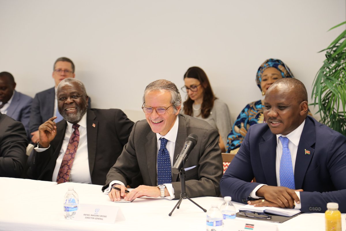 KenyaMissionUN's tweet photo. This morning, H.E. Amb. Ekitela Lokaale had the honour of hosting a high-level interactive dialogue between the NY–based African Permanent Representatives and Mr. Rafael Grossi, Director General of the IAEA
@rafaelmgrossi @eelokaale @ForeignOfficeKE https://t.co/0bF8VOidaB