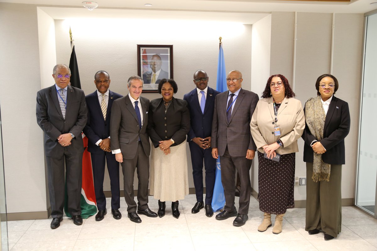 KenyaMissionUN's tweet photo. This morning, H.E. Amb. Ekitela Lokaale had the honour of hosting a high-level interactive dialogue between the NY–based African Permanent Representatives and Mr. Rafael Grossi, Director General of the IAEA
@rafaelmgrossi @eelokaale @ForeignOfficeKE https://t.co/0bF8VOidaB