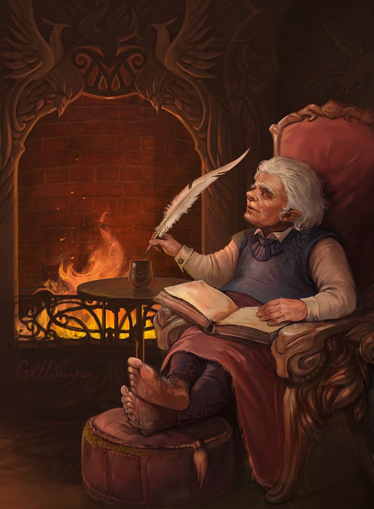 Bilbo in Rivendell by Yulia Alekseeva
