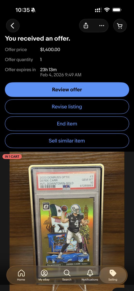 Fielding nothing but $900-1100 offers on this yesterday from X, IG &amp; Discord. Less than 12 hours on eBay and already have a $1400 offer. Lol sometimes eBay is truly unmatched.
