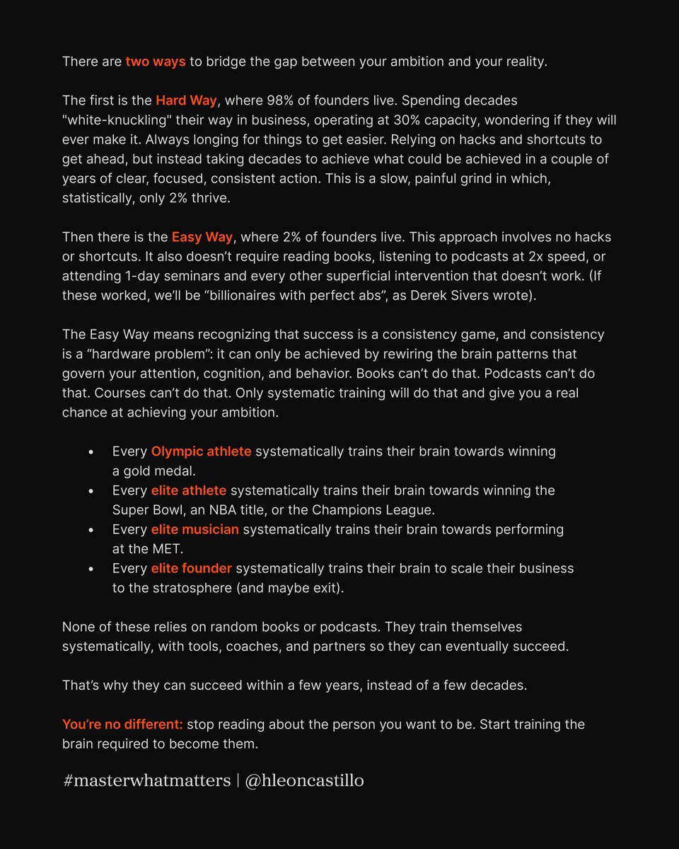 The gap between ambition and reality doesn’t close by luck. It closes by training