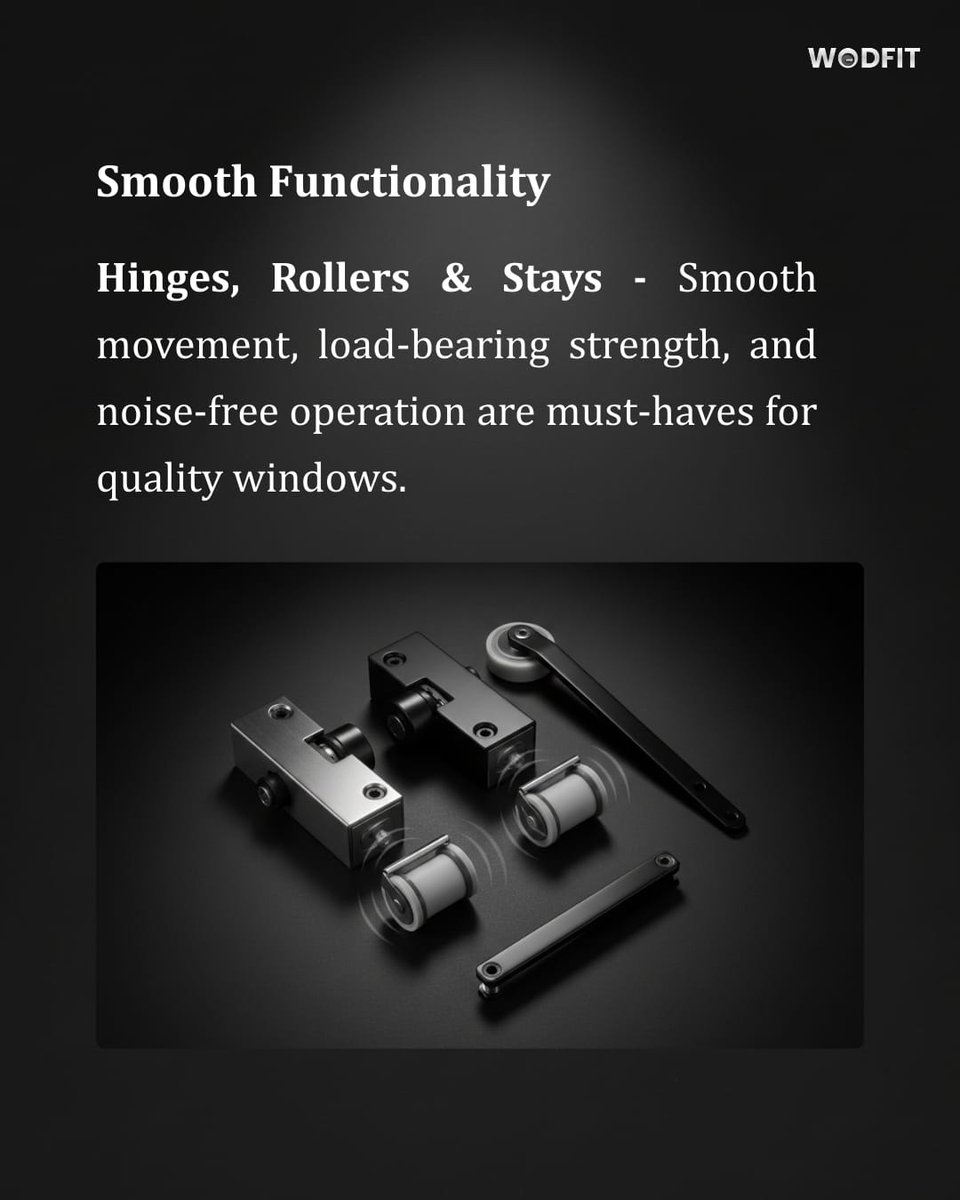 wodfitofficial's tweet image. Must-know window hardware:
Hinges • Handles • Locks • Stays • Stoppers
Right hardware = safer, smoother windows.
#WindowHardware #QualityHardware #BuiltToLast