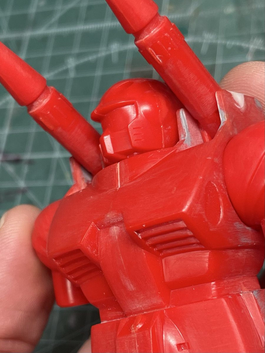 ベストメカコレクションのガンキャノンの頭部、斜下から少し煽りで見てみるとまあ良い表情しとる。
#ガンプラ