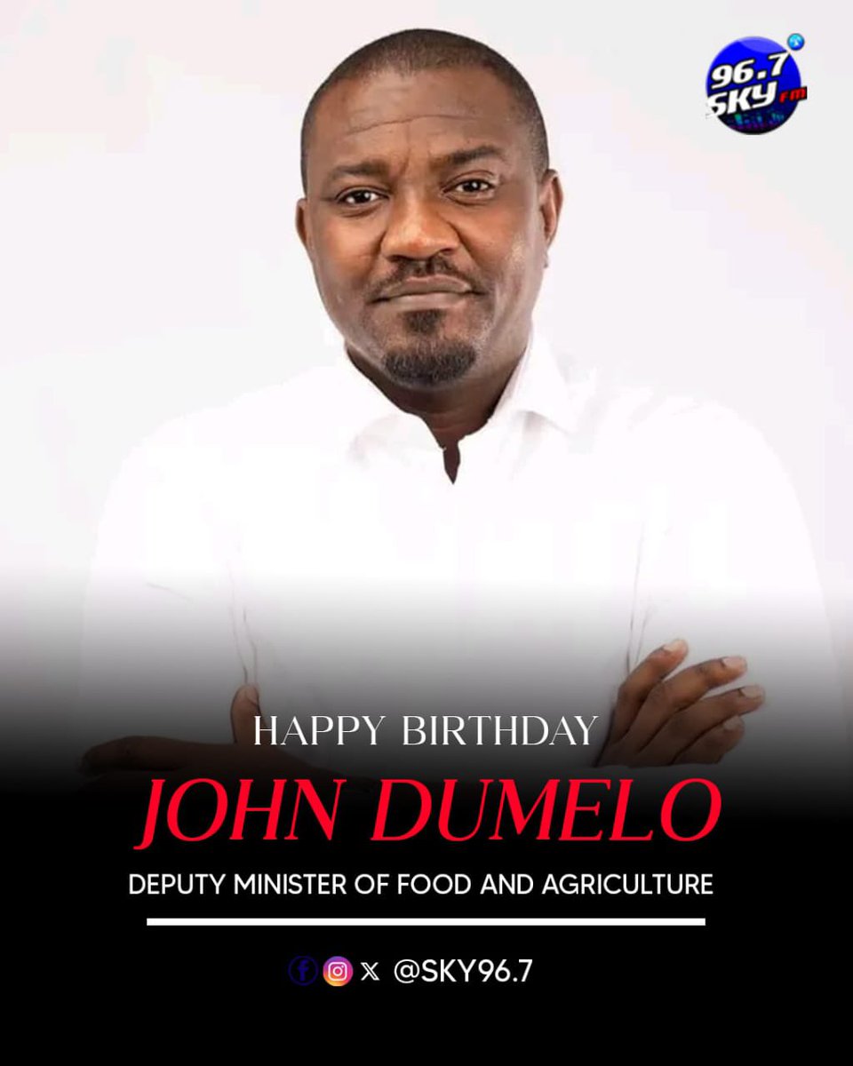 Happy Birthday to the farmer-minister, <a href="/johndumelo/">Farmer John,MP</a> 🎂✨ 
From the big screen to the green fields and now the halls of government as Deputy Minister for Food &amp; Agriculture—talk about a journey! Have a great one, Hon. John Dumelo! 🥂 
#HappyBirthday #JohnDumelo #wemakeithappen