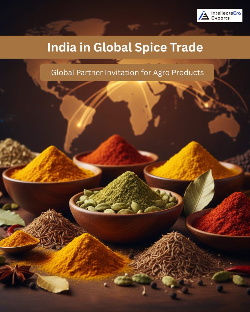 IEra_Exports's tweet photo. India powers the global spice trade 🌶️
From turmeric to pepper, Indian spices lead with variety, scale, and quality.
From farms to global markets.
#IndianSpices #GlobalTrade #ExportIndia #AgriBusiness https://t.co/56w1s8Z7Nr