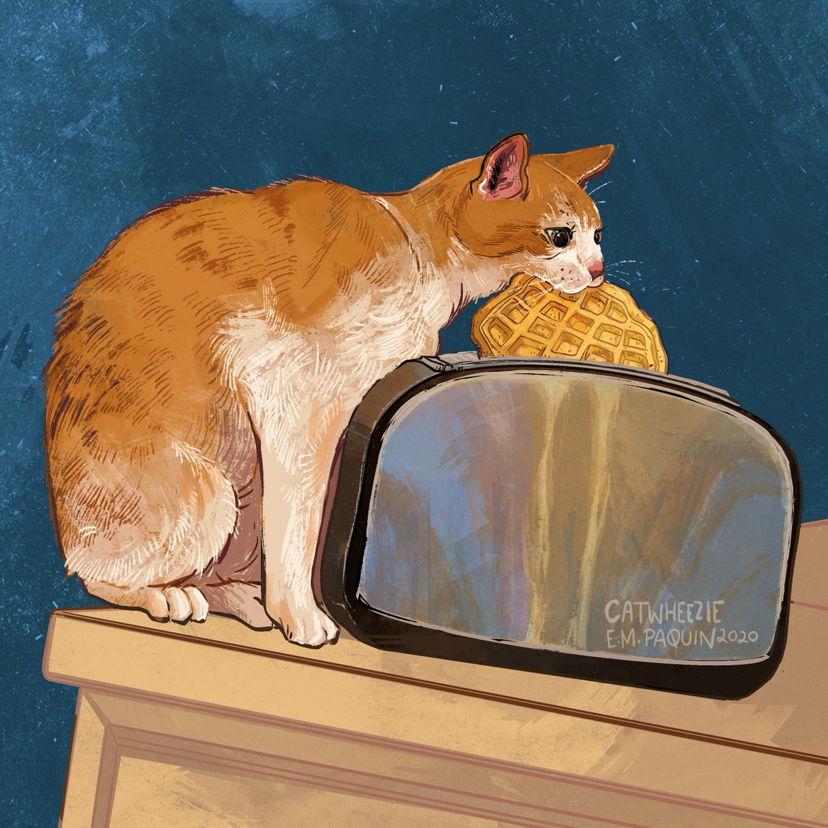 catwheezie's tweet image. i made u a waffle, but i'm eating it