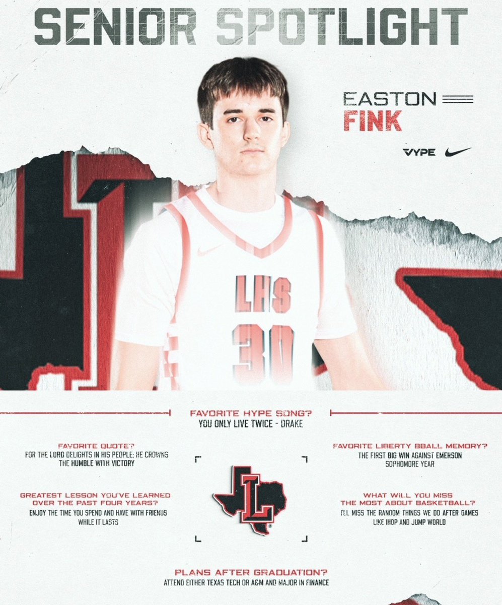 LibertyRedhawk's tweet photo. Senior Spotlight: Easton Fink

Easton has been a part of the Redhawk Program for 4 years and a varsity player for 3 of them! He not only brings a presence with his size but also with his ability to bring joy every day. He will be missed!

Congratulations Easton!

#Work
#DoYourJob https://t.co/BwSWB5AAtj