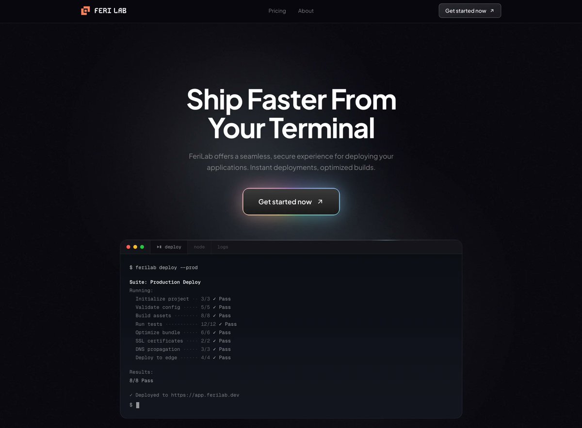 ferilab's tweet photo. Working on a free SaaS starter template. 3 pages: Homepage, Pricing, Contact. Dropping it soon. https://t.co/IoxXrM36Li