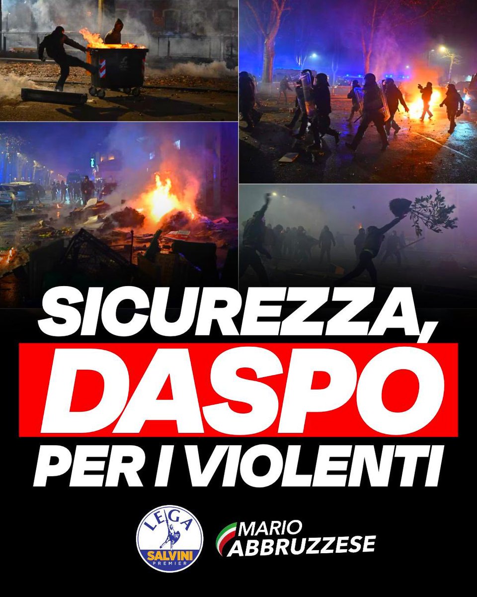 MarioAbbruzzese's tweet photo. Finalmente #Daspo per i #Violenti! #Avanti @LegaSalvini @matteosalvinimi @Bordoni_Roma @ClaudioBorghi @ClaudioDurigon @BaldassarreEU @OttavianiNicola @PasqualeCiaccia @gianpierozinzi https://t.co/Nq7W4PIe75