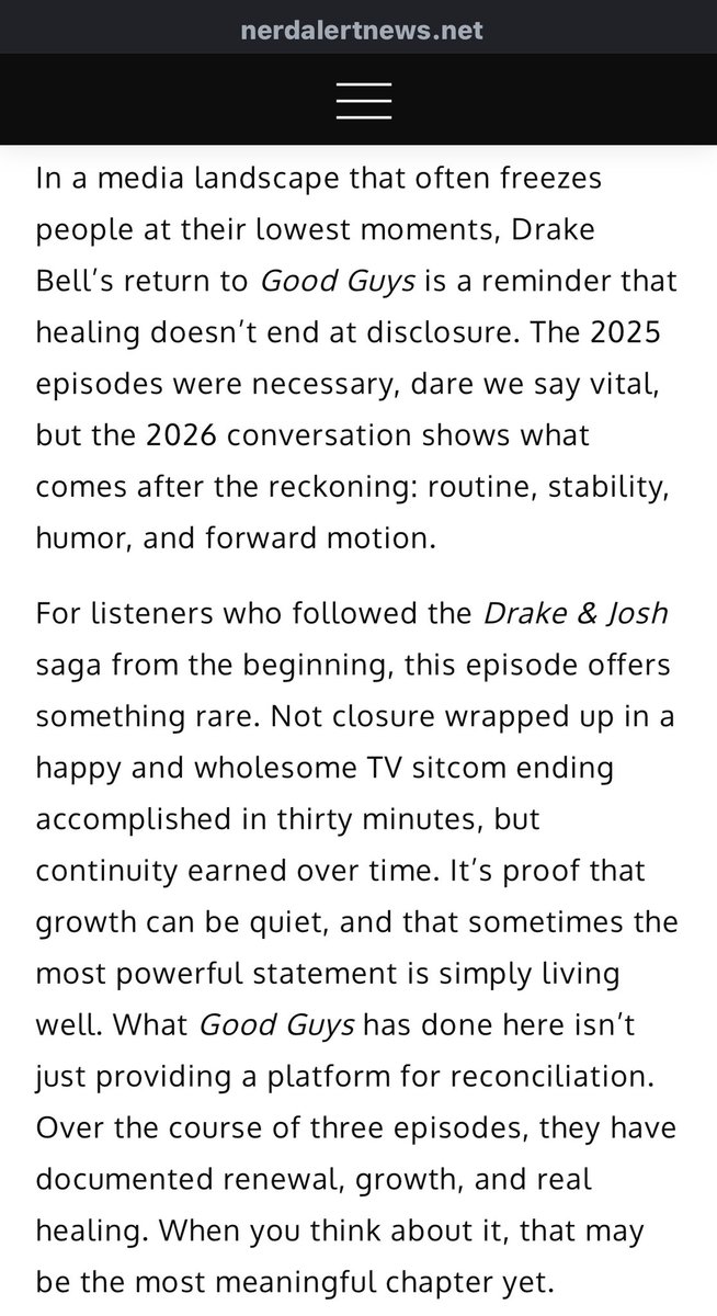 What a great article and summary about all 3 podcast episodes of Drake Bell &amp; Josh Peck and what they stand for. Totally speaking my mind.
